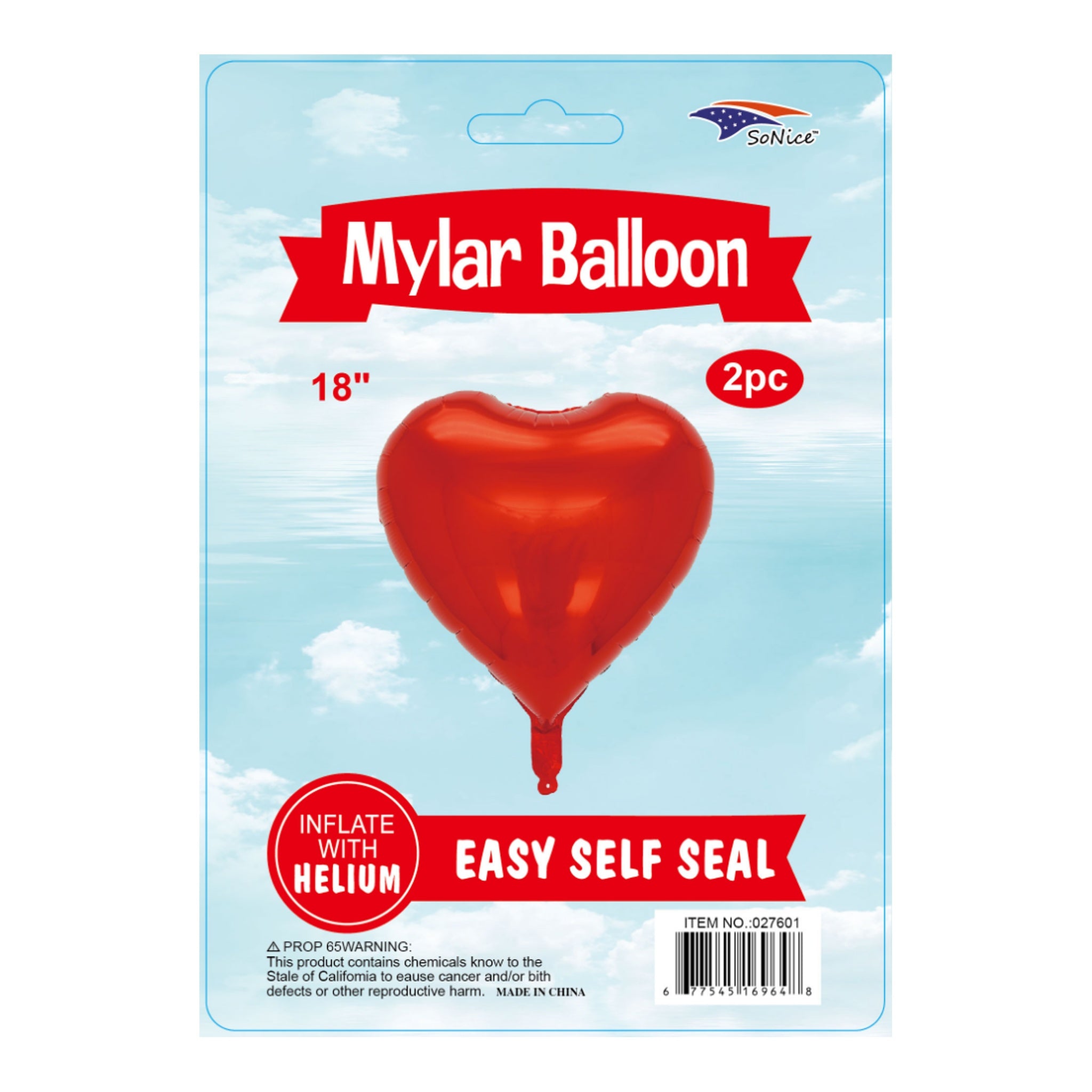 2Pcs Heart Balloons Red